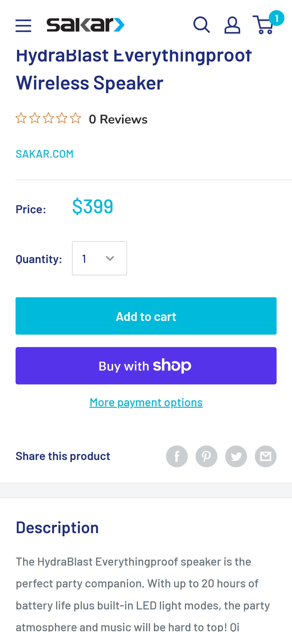 Sakar â€” Mobile PDP